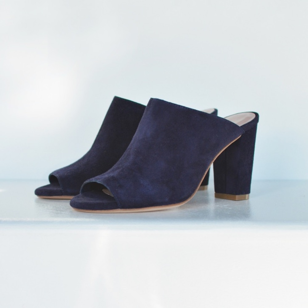 Anthropologie x Charlotte Stone Mule Abyss Morley in Suede Navy